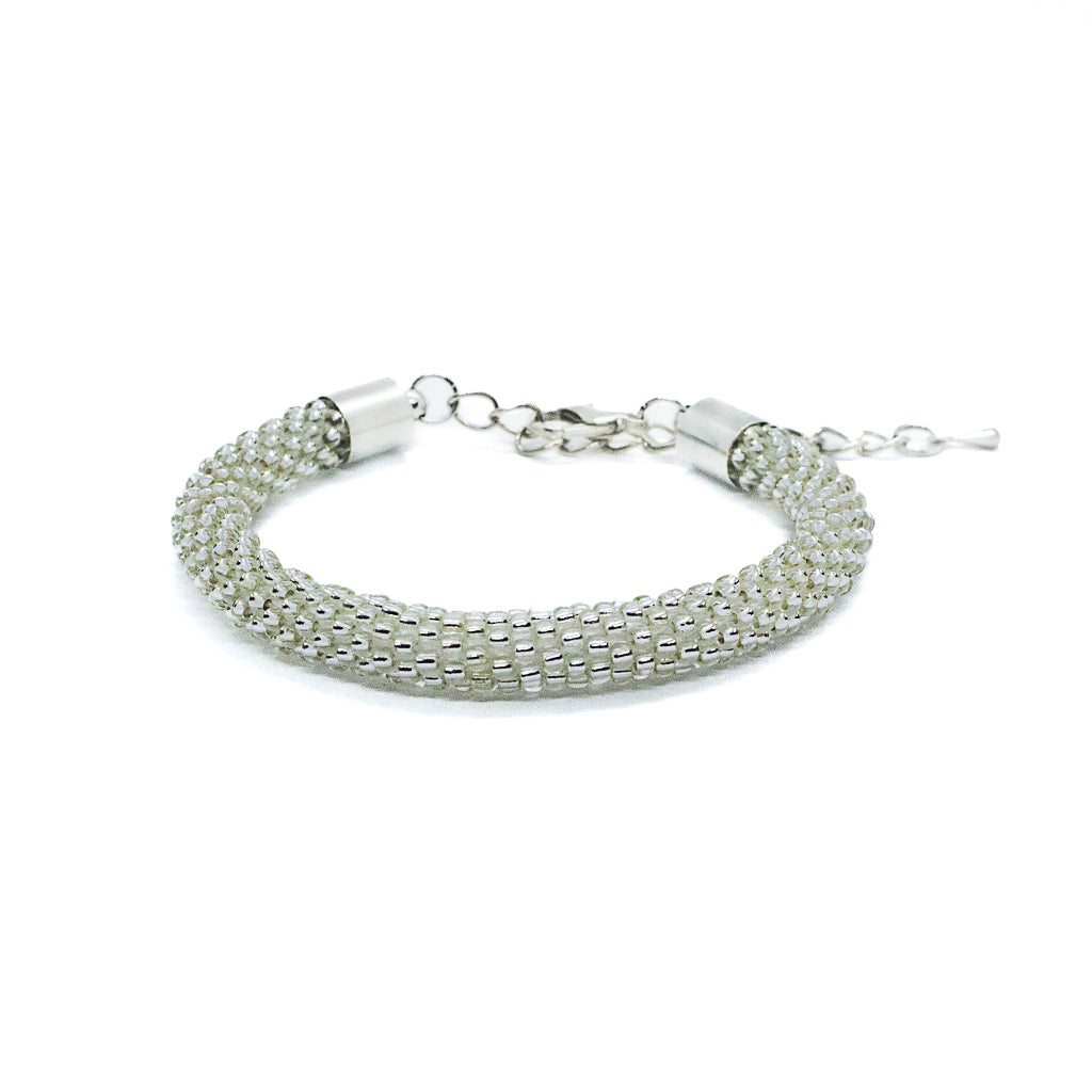 Croche Beaded Bracelet - Silver Lined Crystal