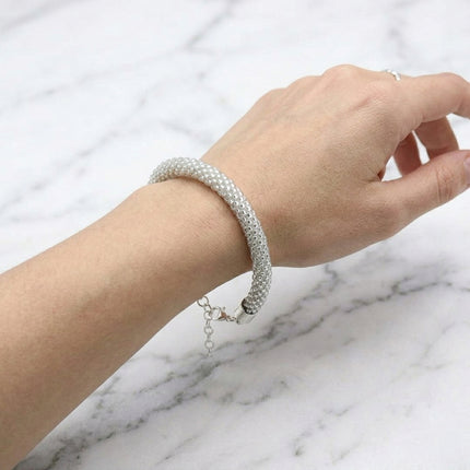 Croche Beaded Bracelet - Silver Lined Crystal