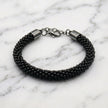 Crochet Beaded Bracelet - Black Opaque
