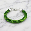 Croche Beaded Bracelet - Silver Lined Peridot