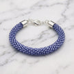 Croche Beaded Bracelet - Silver Lined Light Sapphire