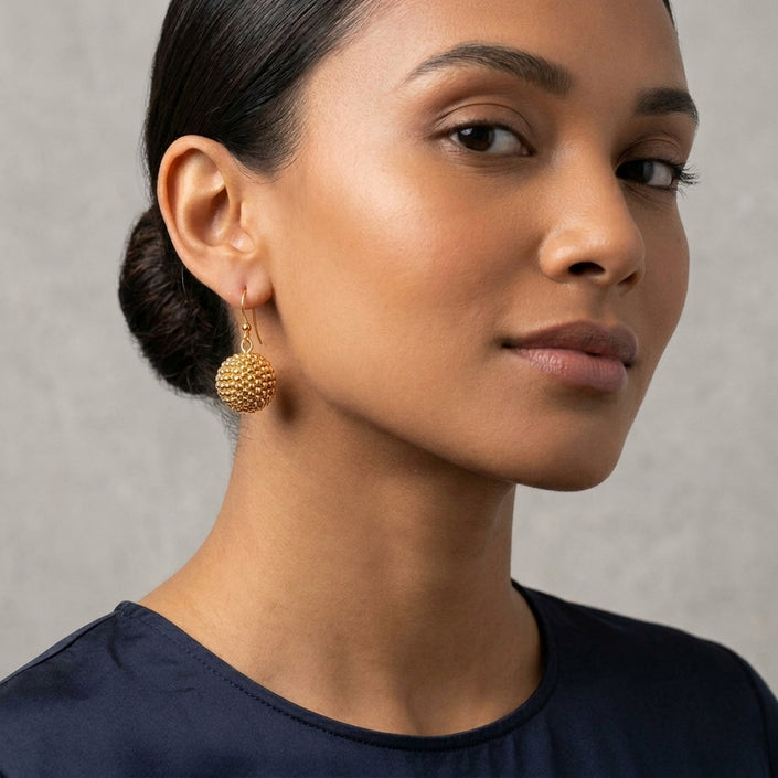 Beaded Earrings - Galvanized Gold