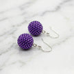 Beaded Earings - Silver Lined Purple