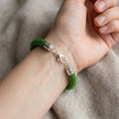 Croche Beaded Bracelet - Silver Lined Peridot
