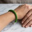 Croche Beaded Bracelet - Silver Lined Peridot