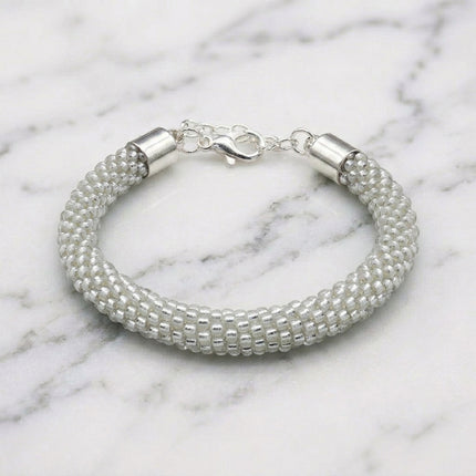 Croche Beaded Bracelet - Silver Lined Crystal