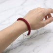 Croche Beaded Bracelet - Silver Lined Ruby