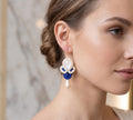Blue and Cream Soutache Earrings