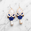 Blue and Cream Soutache Earrings