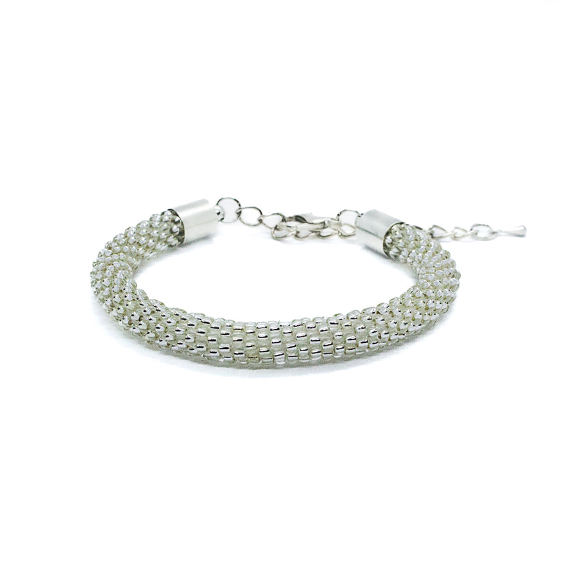 Croche Beaded Bracelet - Silver Lined Crystal