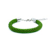 Croche Beaded Bracelet - Silver Lined Peridot