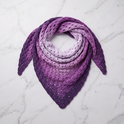Deep Lavender - Crochet Triangle Ombre Scarf