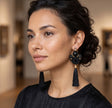 Handmade Black & Gold Soutache Tassels Earrings