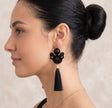 Handmade Black & Gold Soutache Tassels Earrings