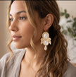 Handmade Ivory Mother of Pearl Soutache Bridal Earrings