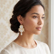 Handmade Ivory Mother of Pearl Soutache Bridal Earrings