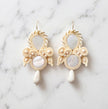 Handmade Ivory Mother of Pearl Soutache Bridal Earrings