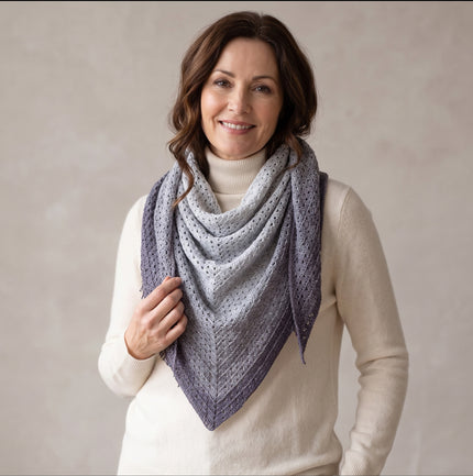 Nordic Breeze - Crochet Triangle Ombre Scarf
