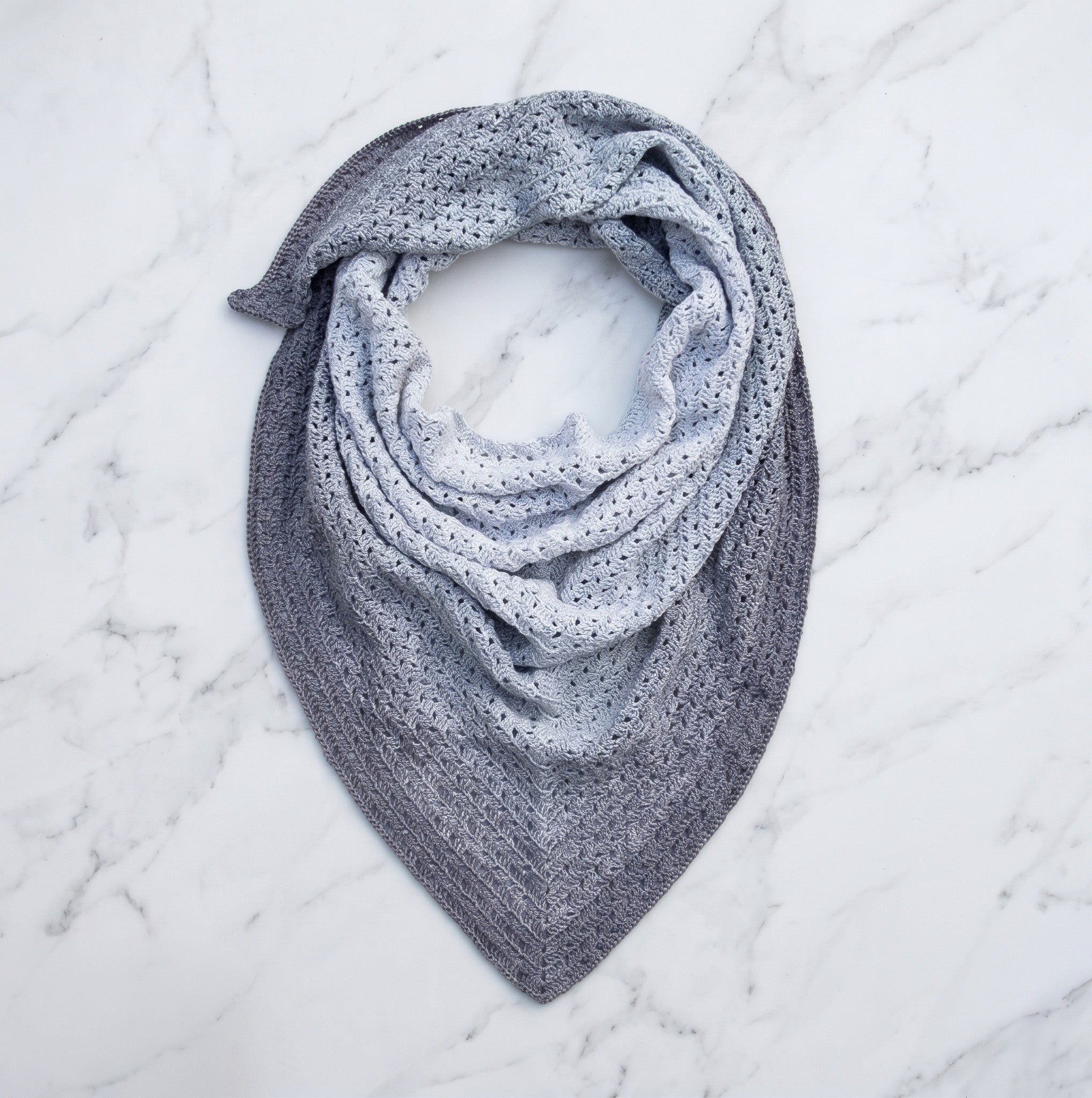 Nordic Breeze - Crochet Triangle Ombre Scarf