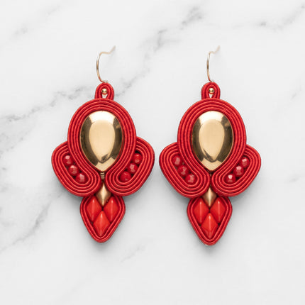 Red Soutache Earrings