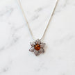 Sterling Silver & Baltic Amber Jonquil Flower Pendant