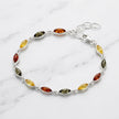 Sterling Silver & Baltic Amber Eye-Shaped Bracelet