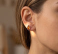 Sterling Silver & Baltic Amber Eye-Shaped Earrings