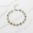 Sterling Silver & Baltic Amber Daisy Flower Bracelet