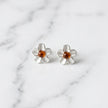Sterling Silver & Baltic Amber Daisy Flower Earrings