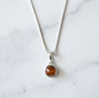 Sterling Silver & Baltic Amber Round Pendant