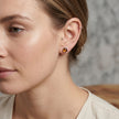Sterling Silver & Baltic Amber Round Stud Earrings