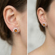 Sterling Silver & Baltic Amber Sun Earrings