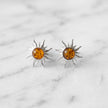 Sterling Silver & Baltic Amber Sun Earrings