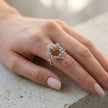 Sterling Silver & Baltic Amber Jonquil Flower Ring