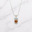 Sterling Silver & Baltic Amber Owl Pendant