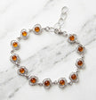 Sterling Silver & Baltic Amber Poppy Flower Bracelet