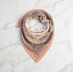 Sunset Fade - Crochet Triangle Ombre Scarf