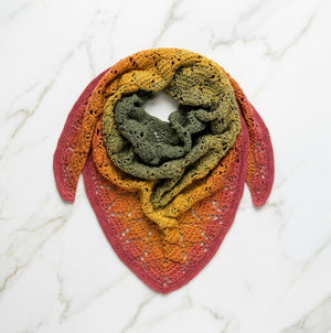 True Autumn - Crochet Triangle Ombre Scarf